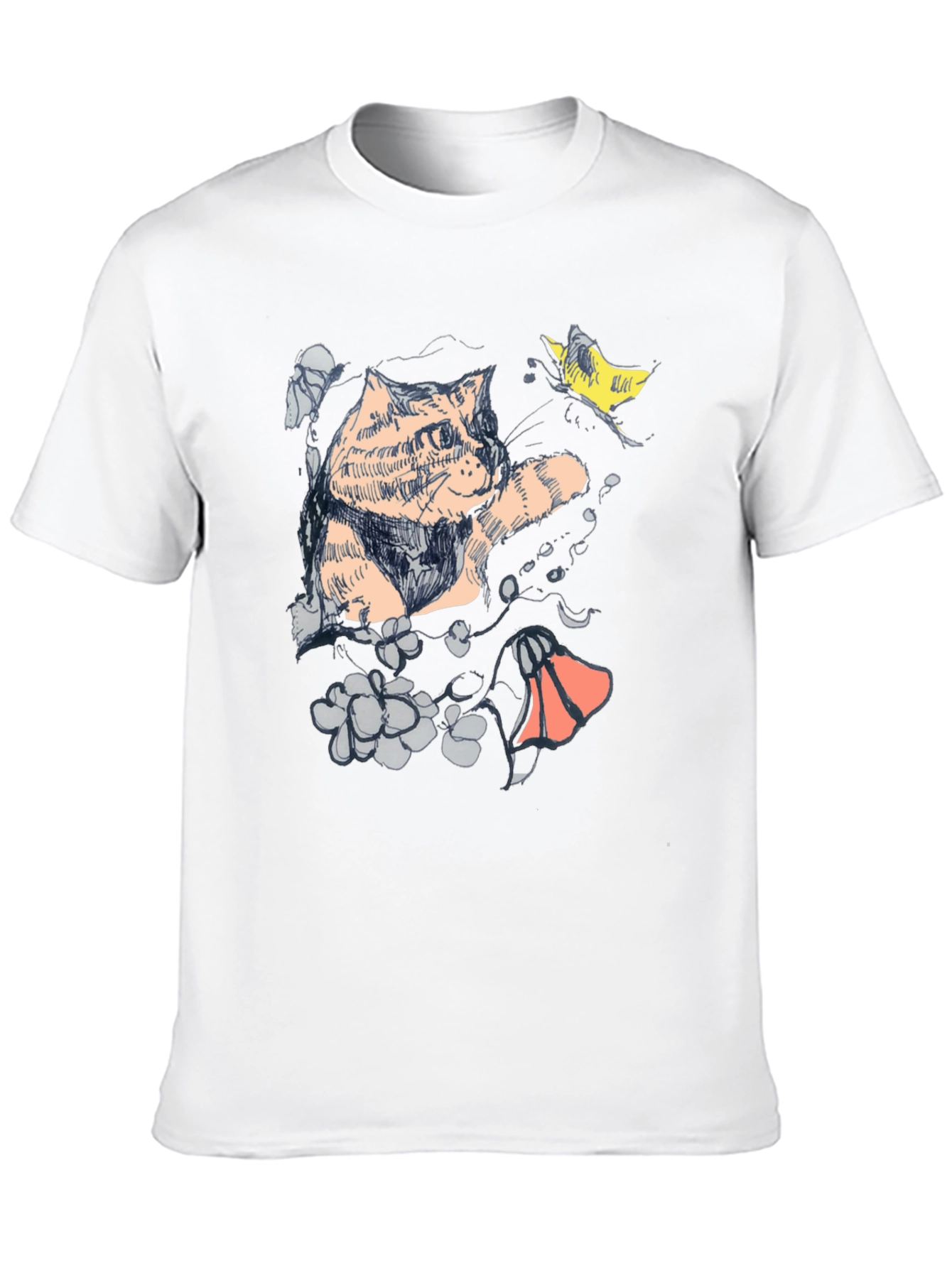 Cat Art Graphic T-Shirt - Unique Artistic Design