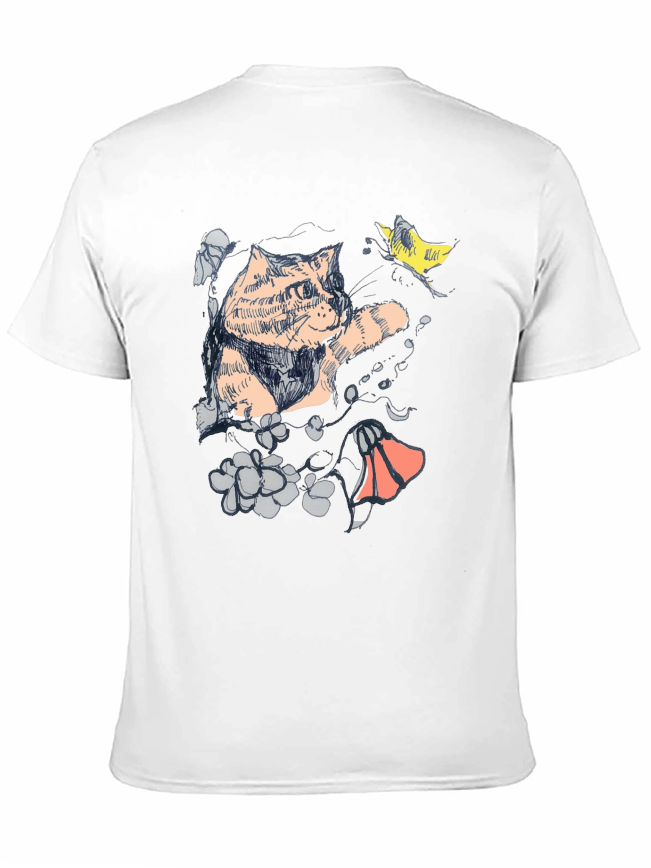 Cat Art Graphic T-Shirt - Unique Artistic Design