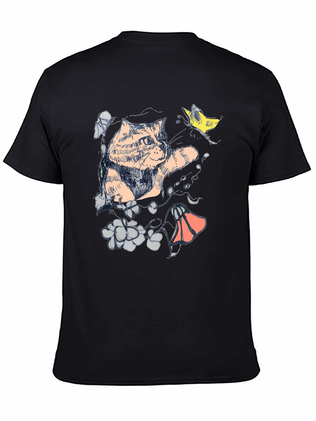 Cat Art Graphic T-Shirt - Unique Artistic Design