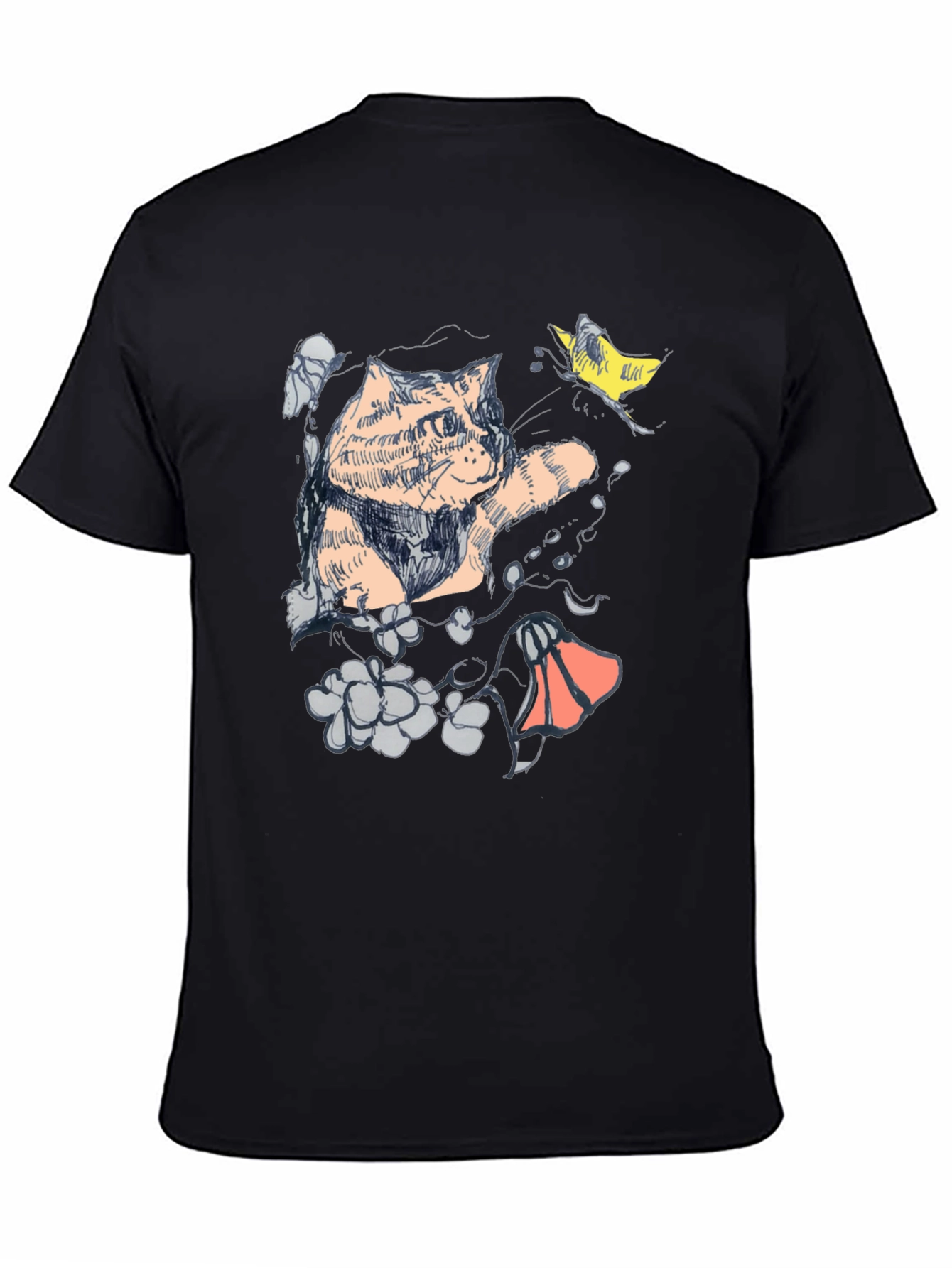 Cat Art Graphic T-Shirt - Unique Artistic Design