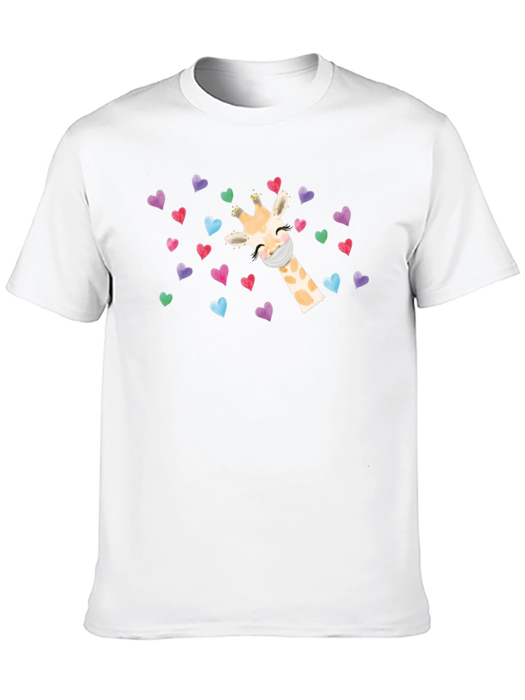 Giraffe Heart Mask T-Shirt - Cute Valentines Day Tee