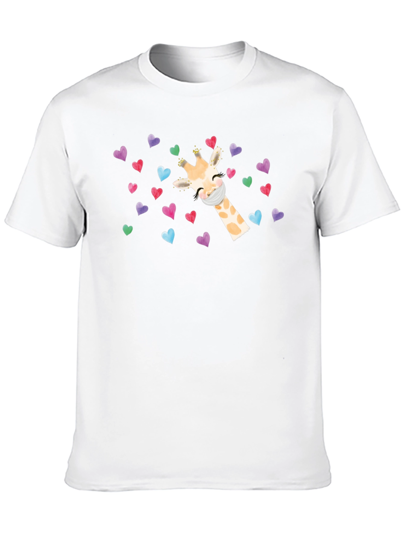 Giraffe Heart Mask T-Shirt - Cute Valentines Day Tee