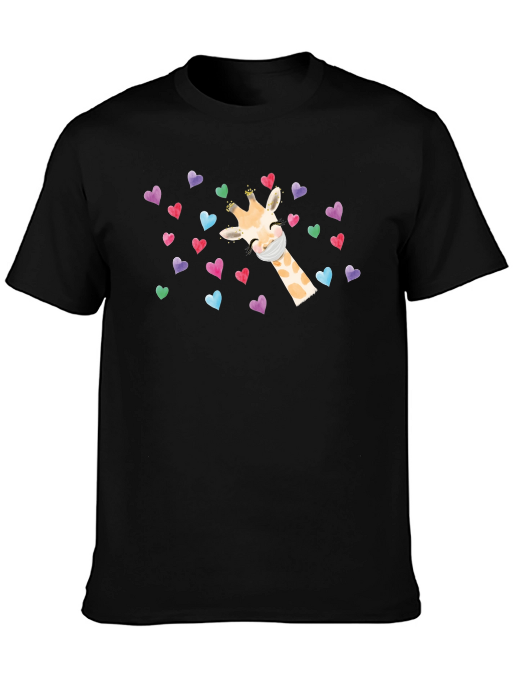 Giraffe Heart Mask T-Shirt - Cute Valentines Day Tee