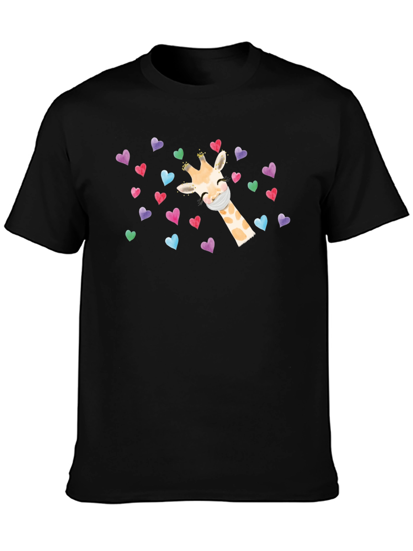 Giraffe Heart Mask T-Shirt - Cute Valentines Day Tee
