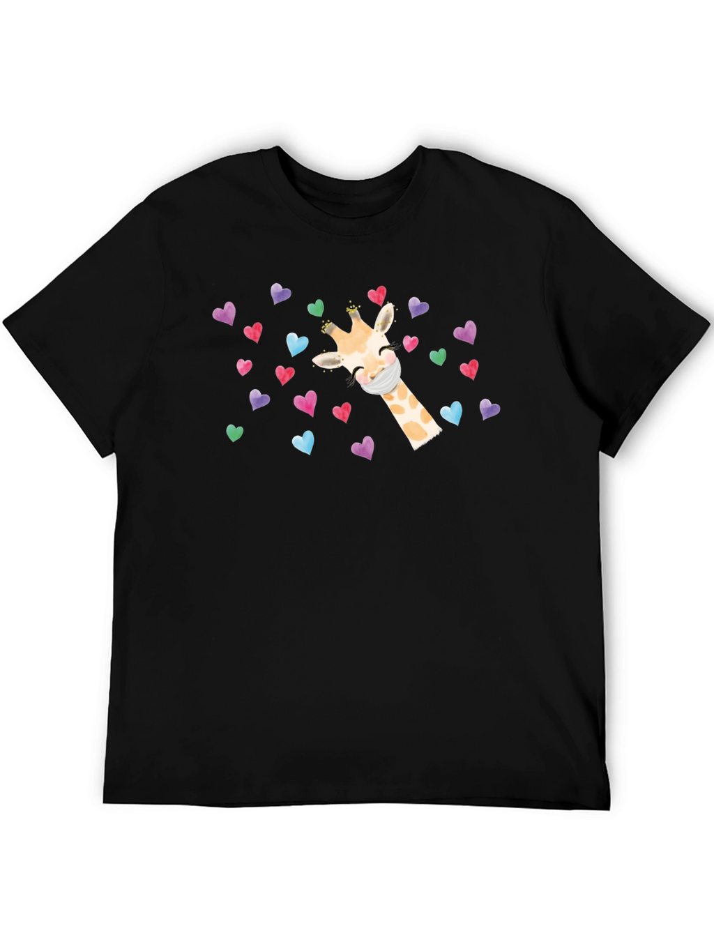 Giraffe Heart Mask T-Shirt - Cute Valentines Day Tee