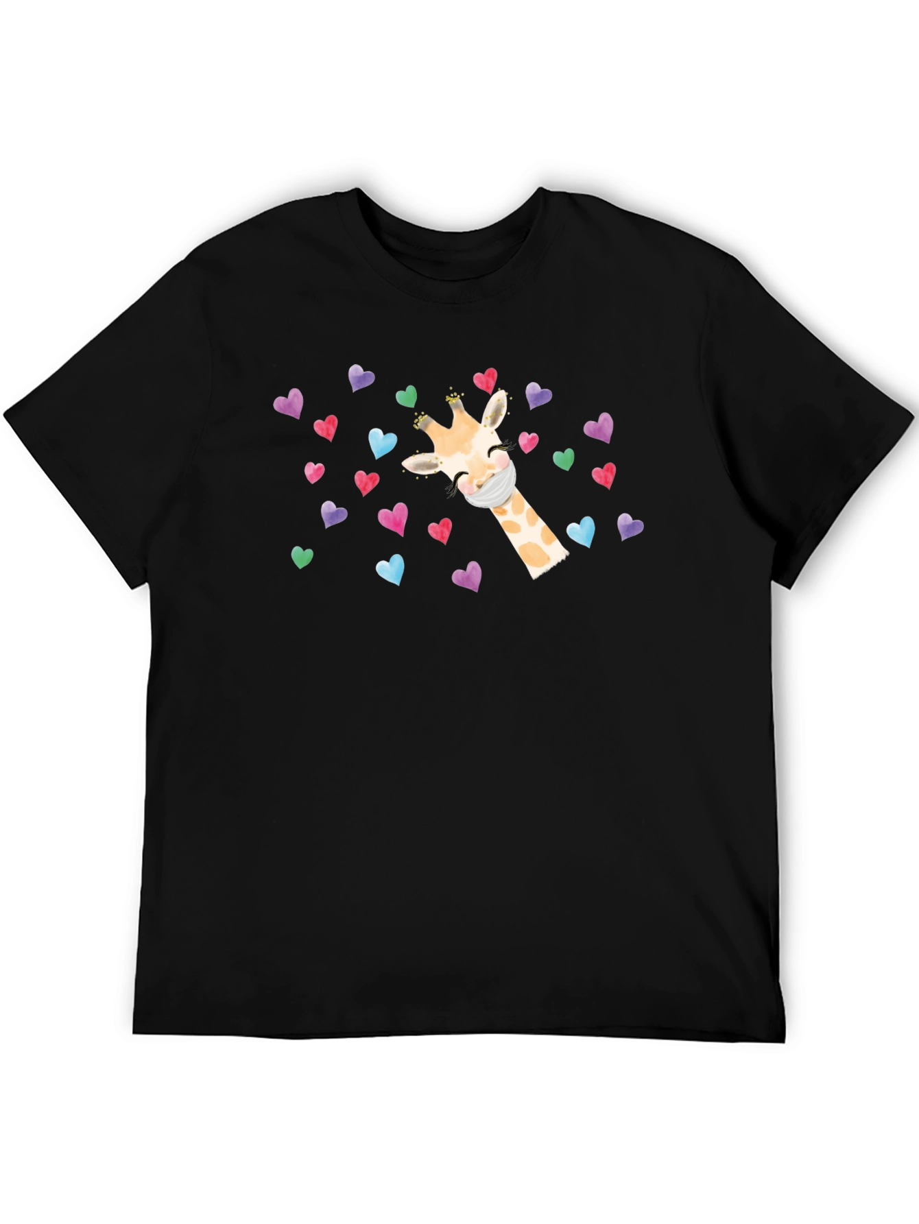 Giraffe Heart Mask T-Shirt - Cute Valentines Day Tee