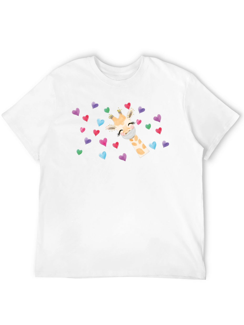 Giraffe Heart Mask T-Shirt - Cute Valentines Day Tee