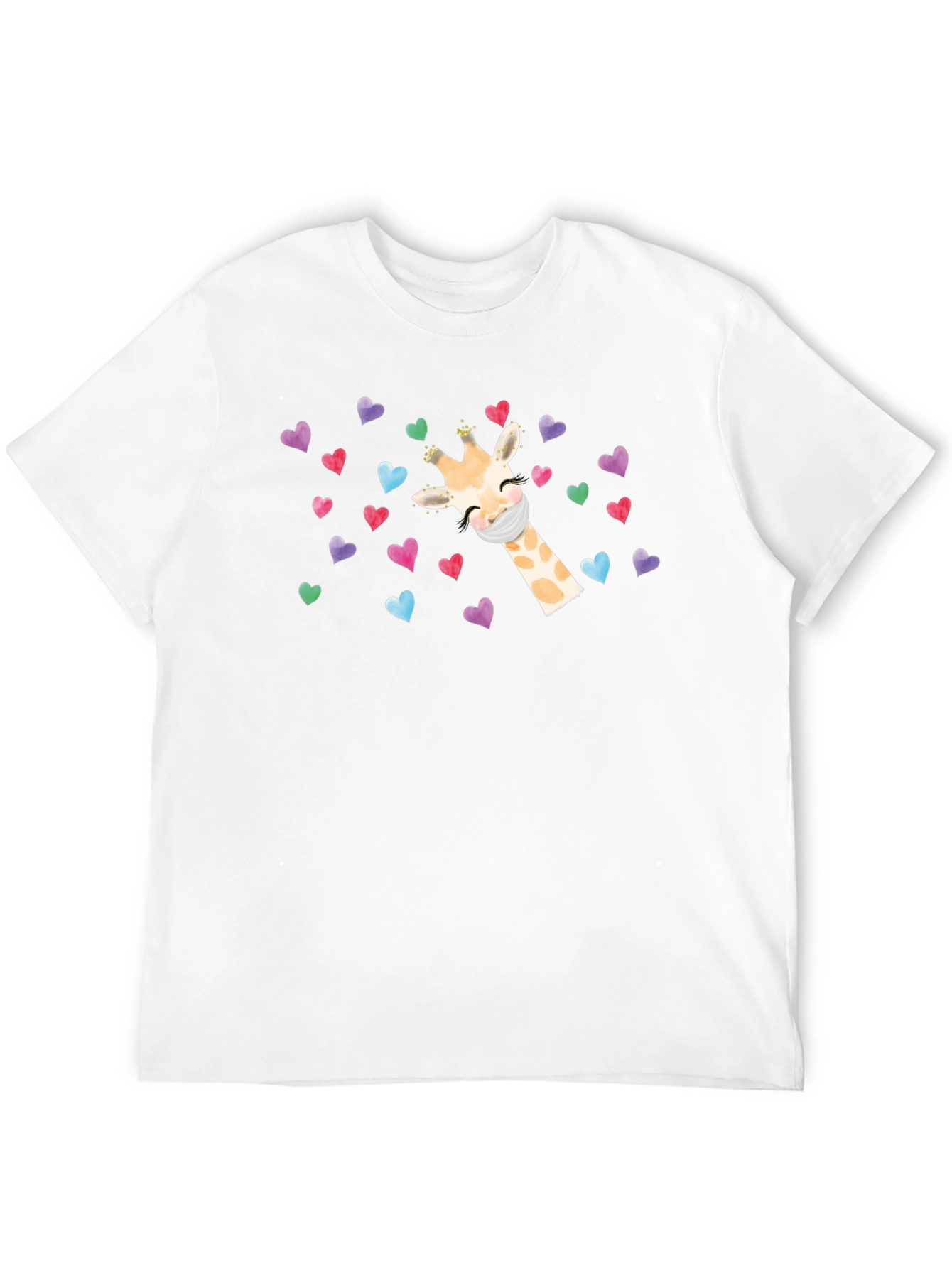 Giraffe Heart Mask T-Shirt - Cute Valentines Day Tee