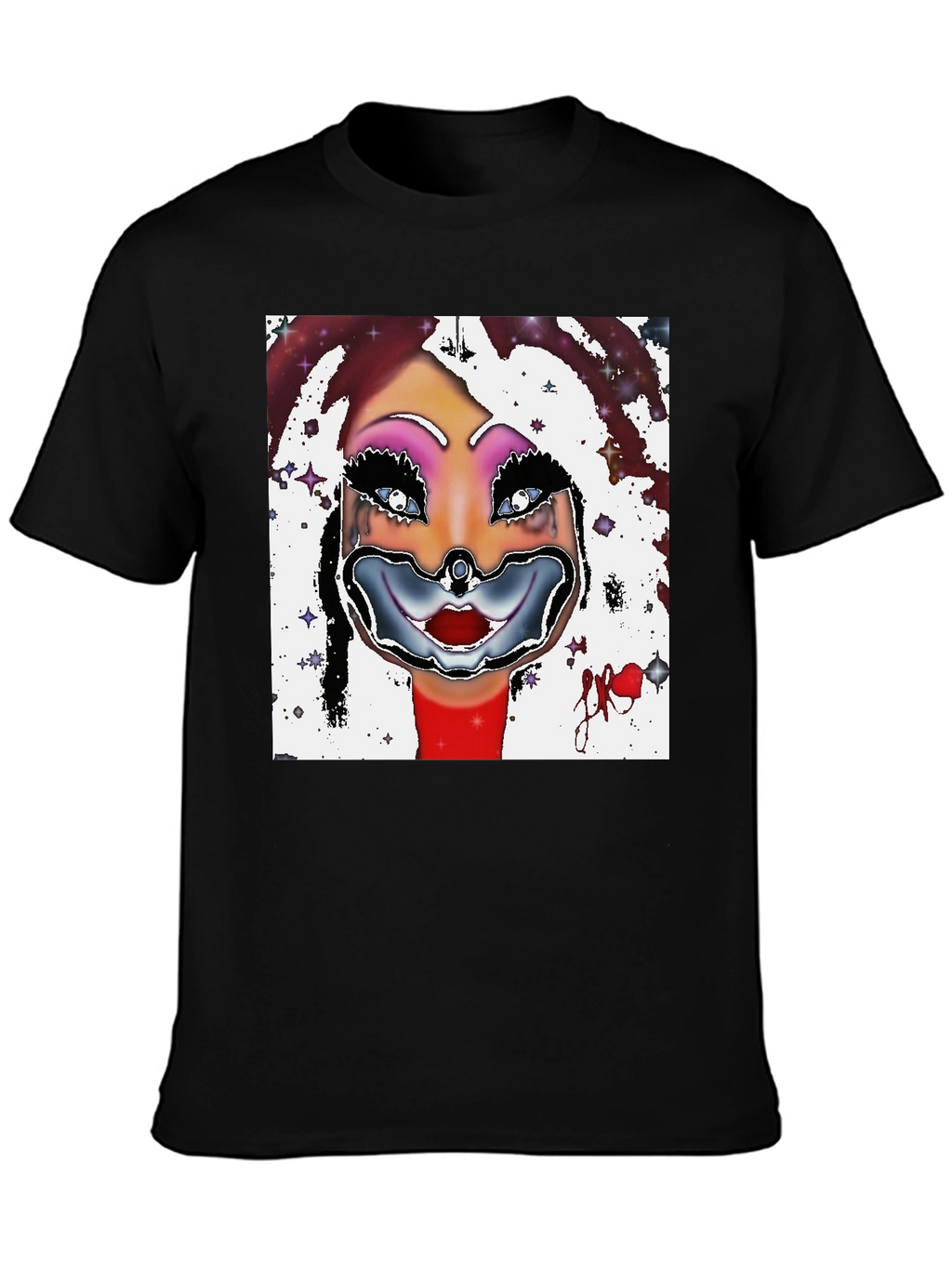 Clown Face Graphic Black T-Shirt