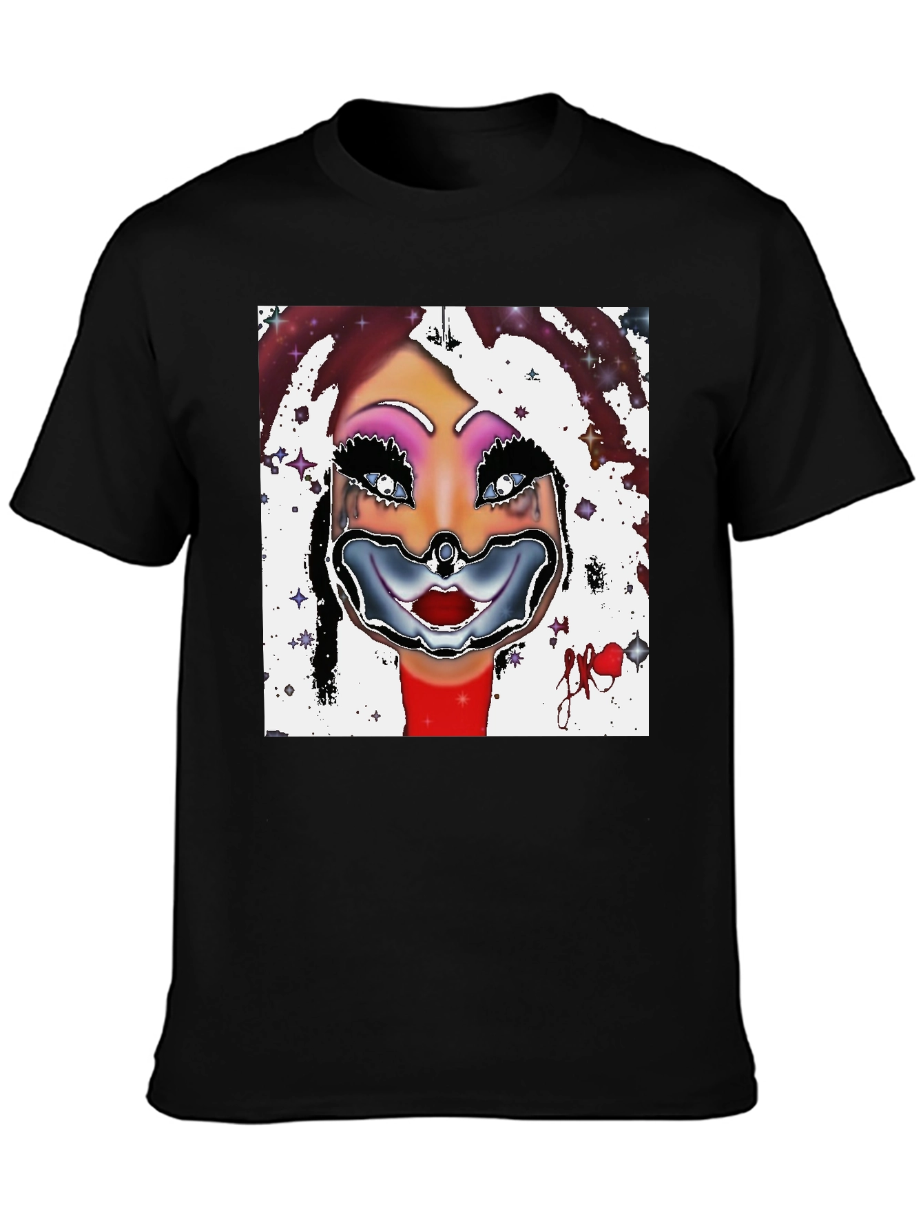 Clown Face Graphic Black T-Shirt