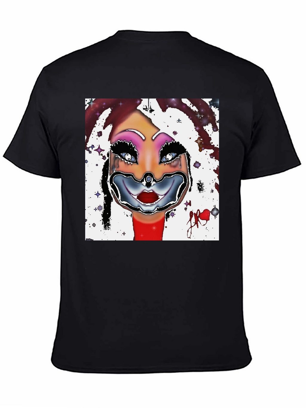 Clown Face Graphic Black T-Shirt