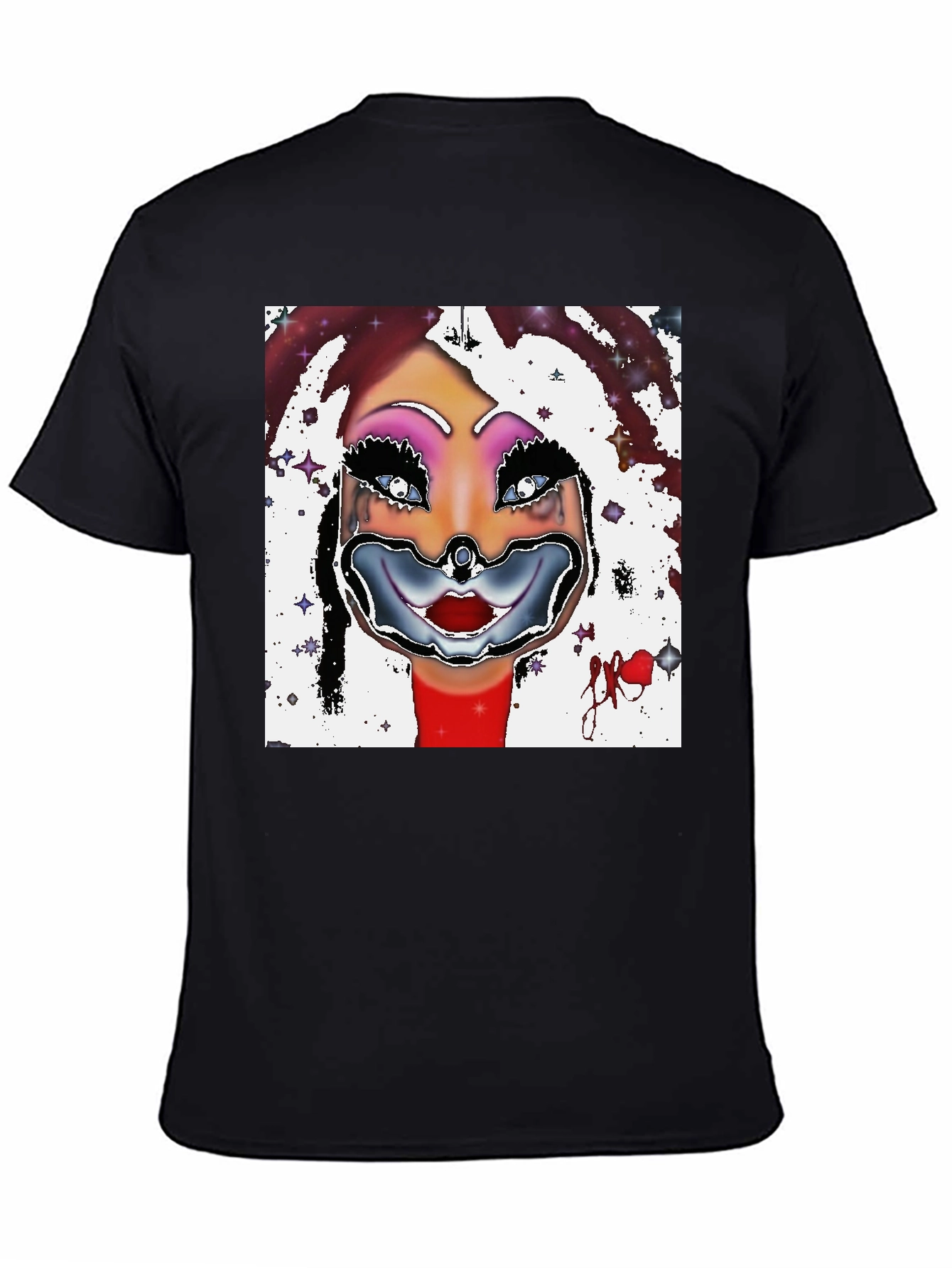 Clown Face Graphic Black T-Shirt
