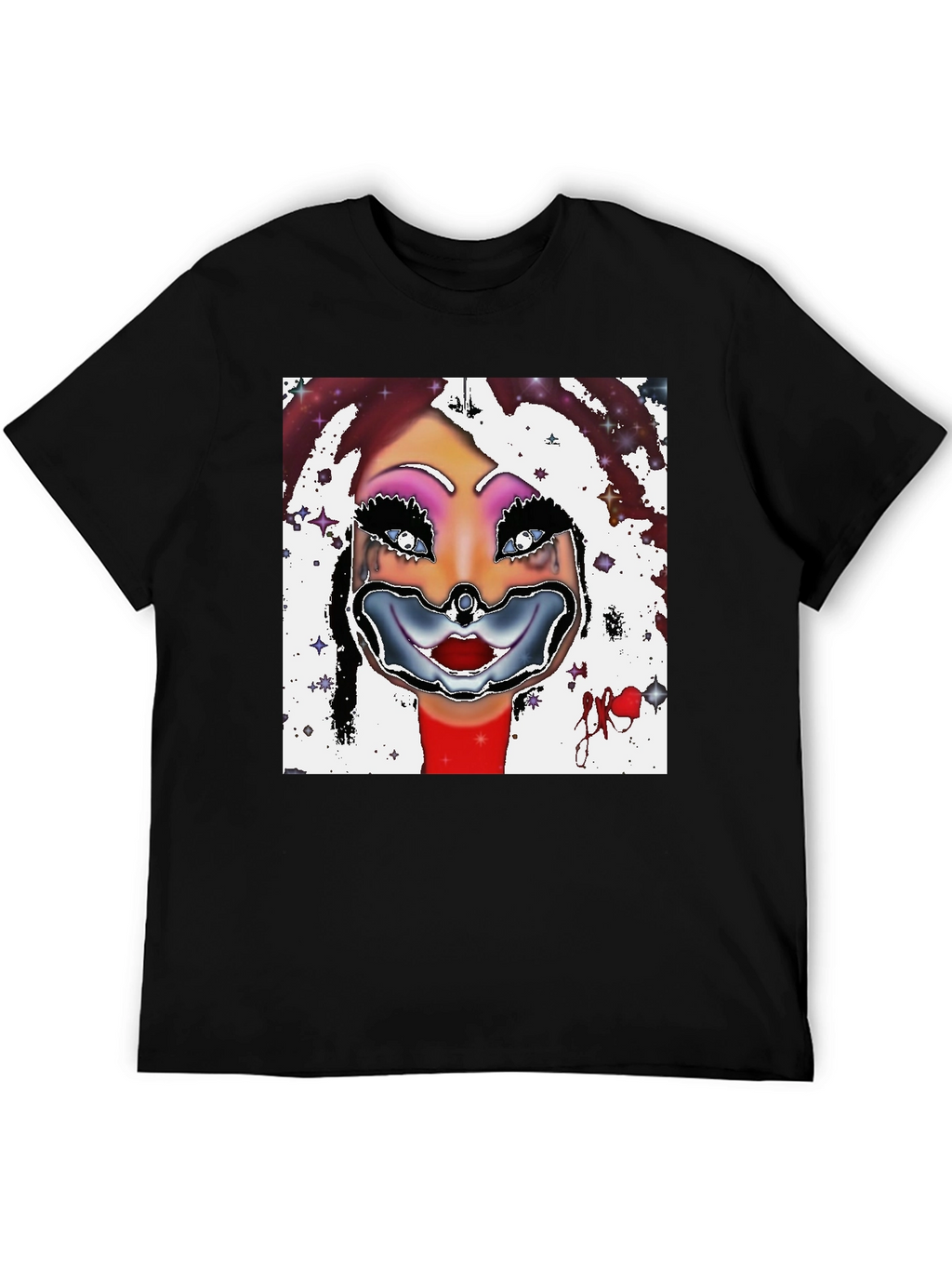 Clown Face Graphic Black T-Shirt