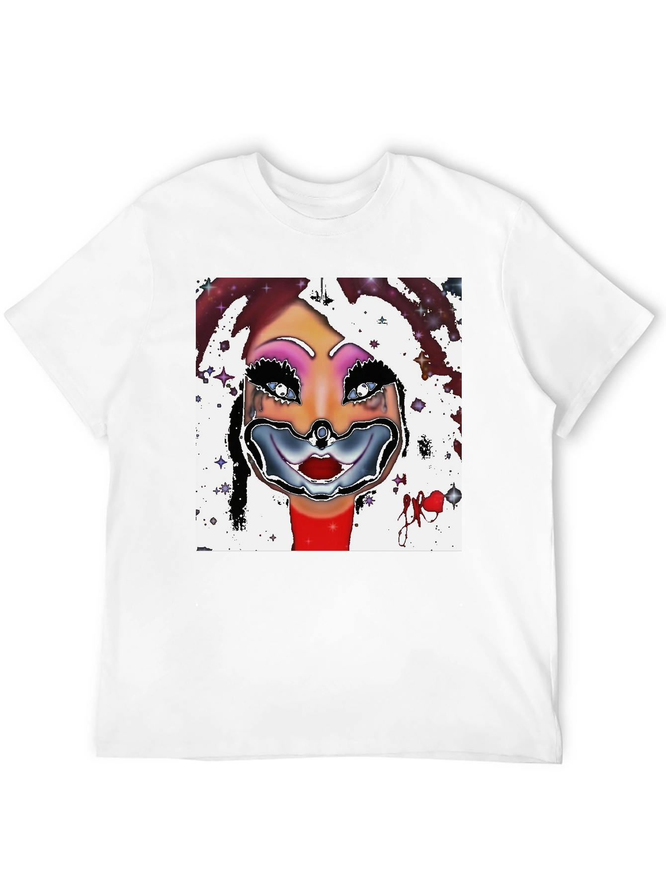 Clown Face Graphic Black T-Shirt