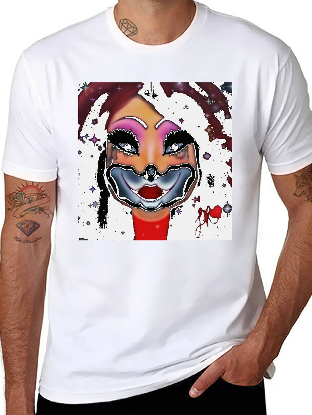 Clown Face Graphic Black T-Shirt