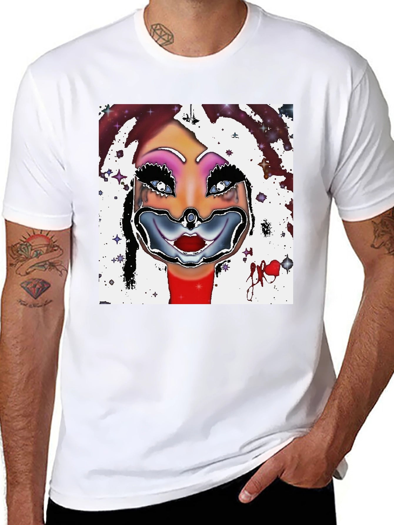 Clown Face Graphic Black T-Shirt