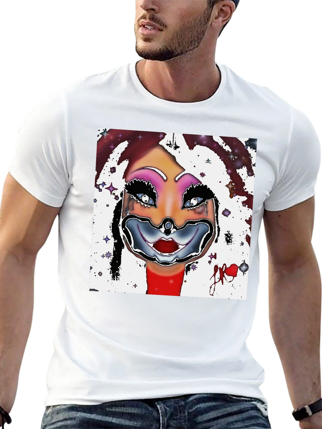 Clown Face Graphic Black T-Shirt