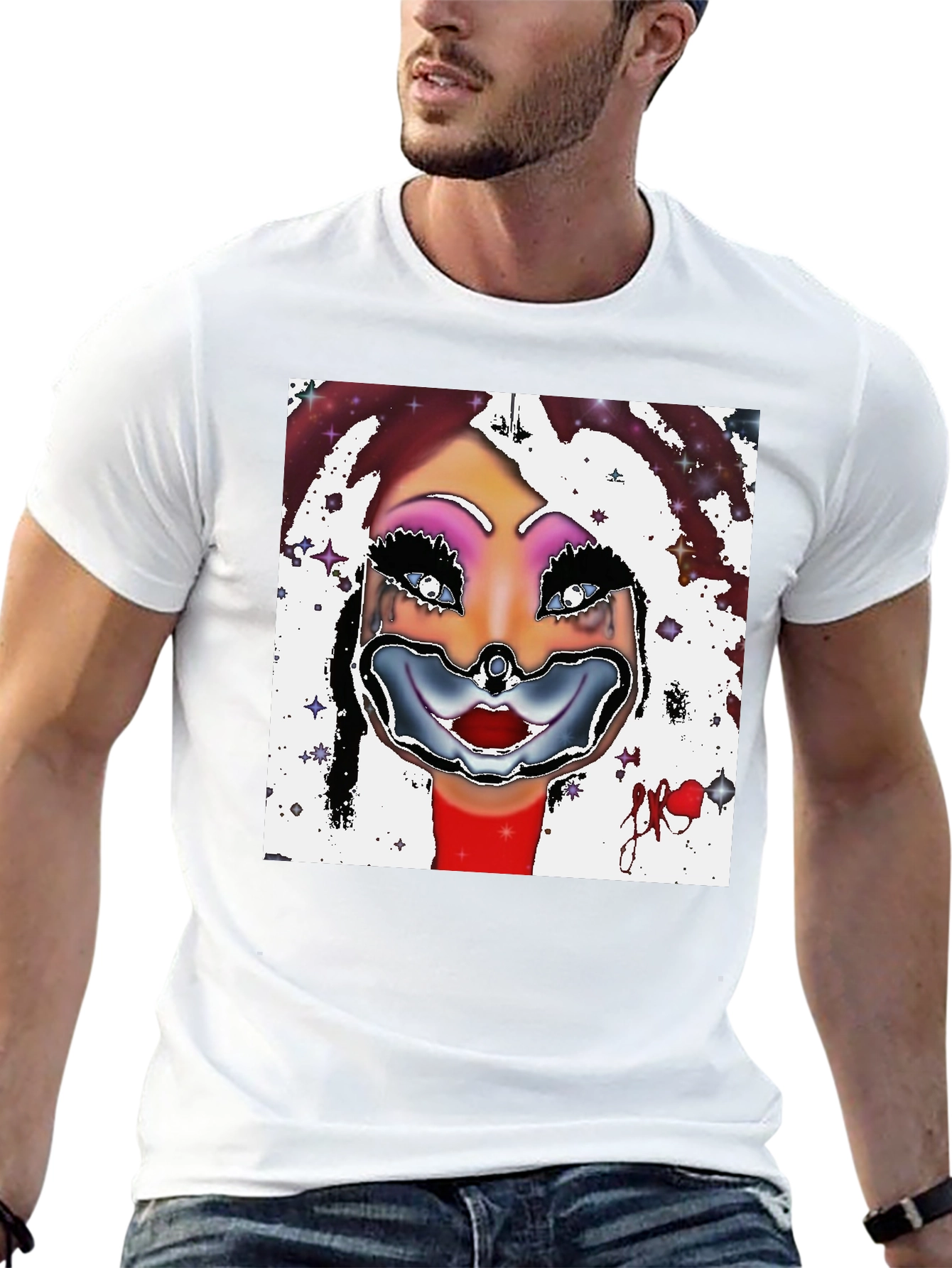Clown Face Graphic Black T-Shirt