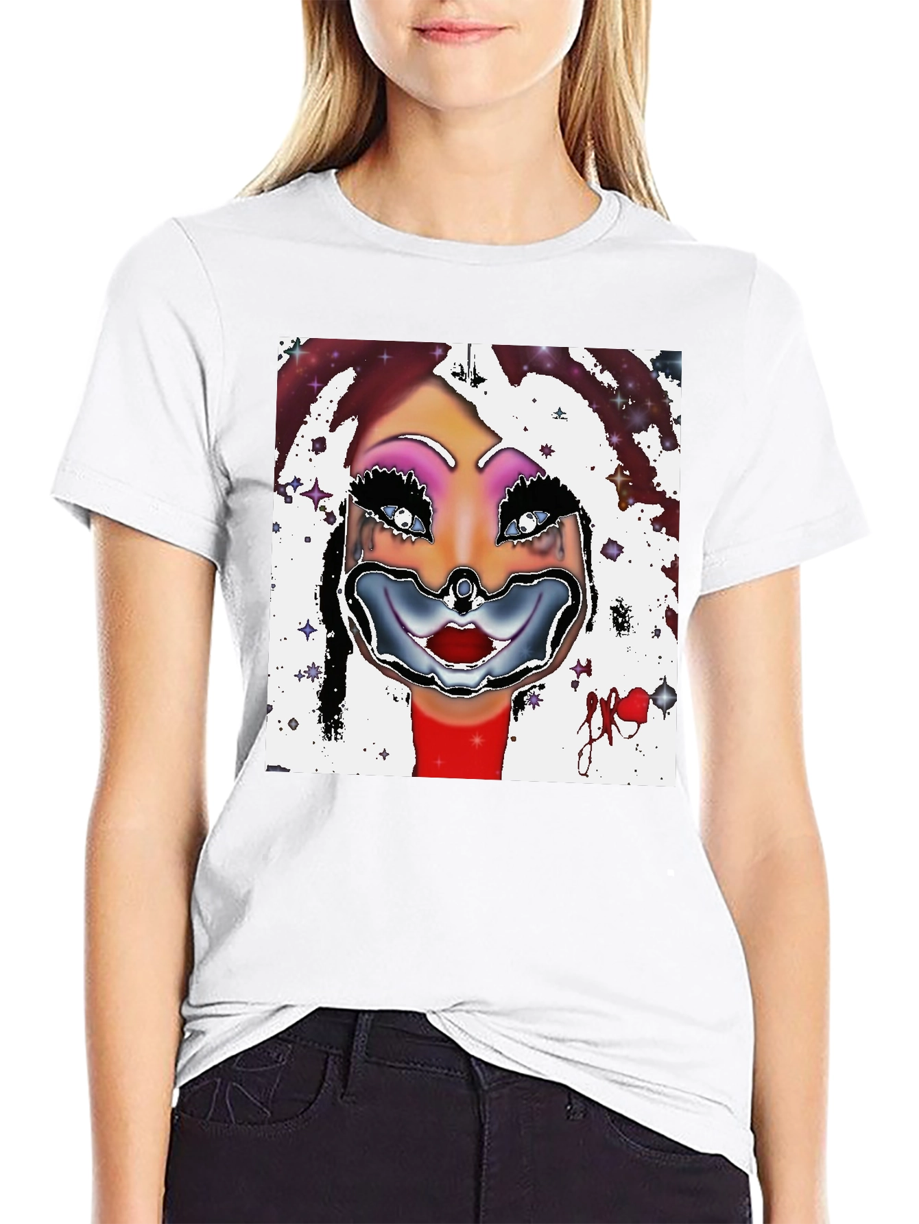 Clown Face Graphic Black T-Shirt