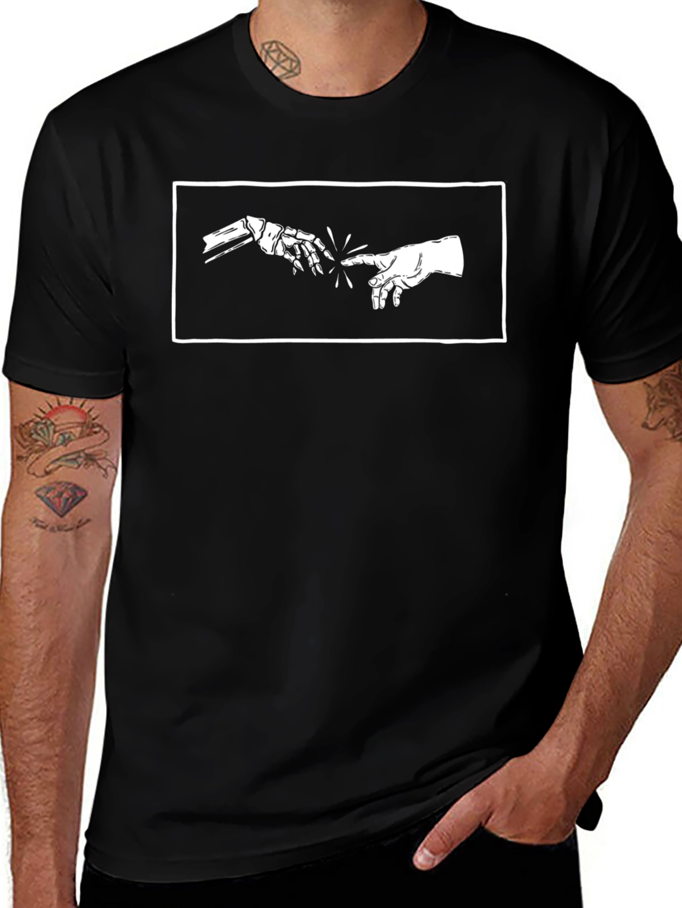 Creation of Adam Robot Hand T-Shirt