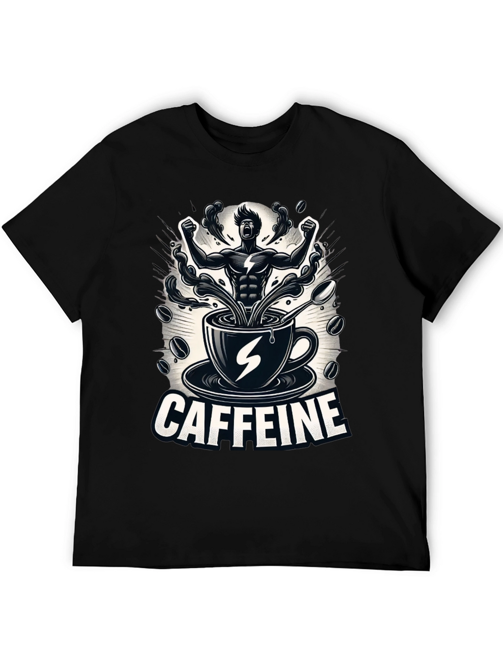 Caffeine Power T-Shirt - Black Graphic Tee