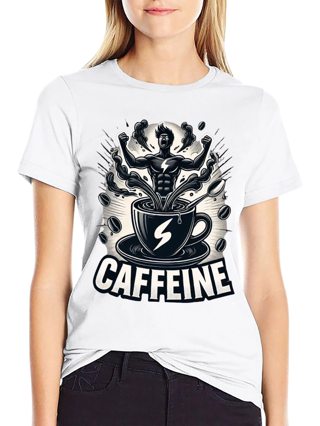 Caffeine Power T-Shirt - Black Graphic Tee