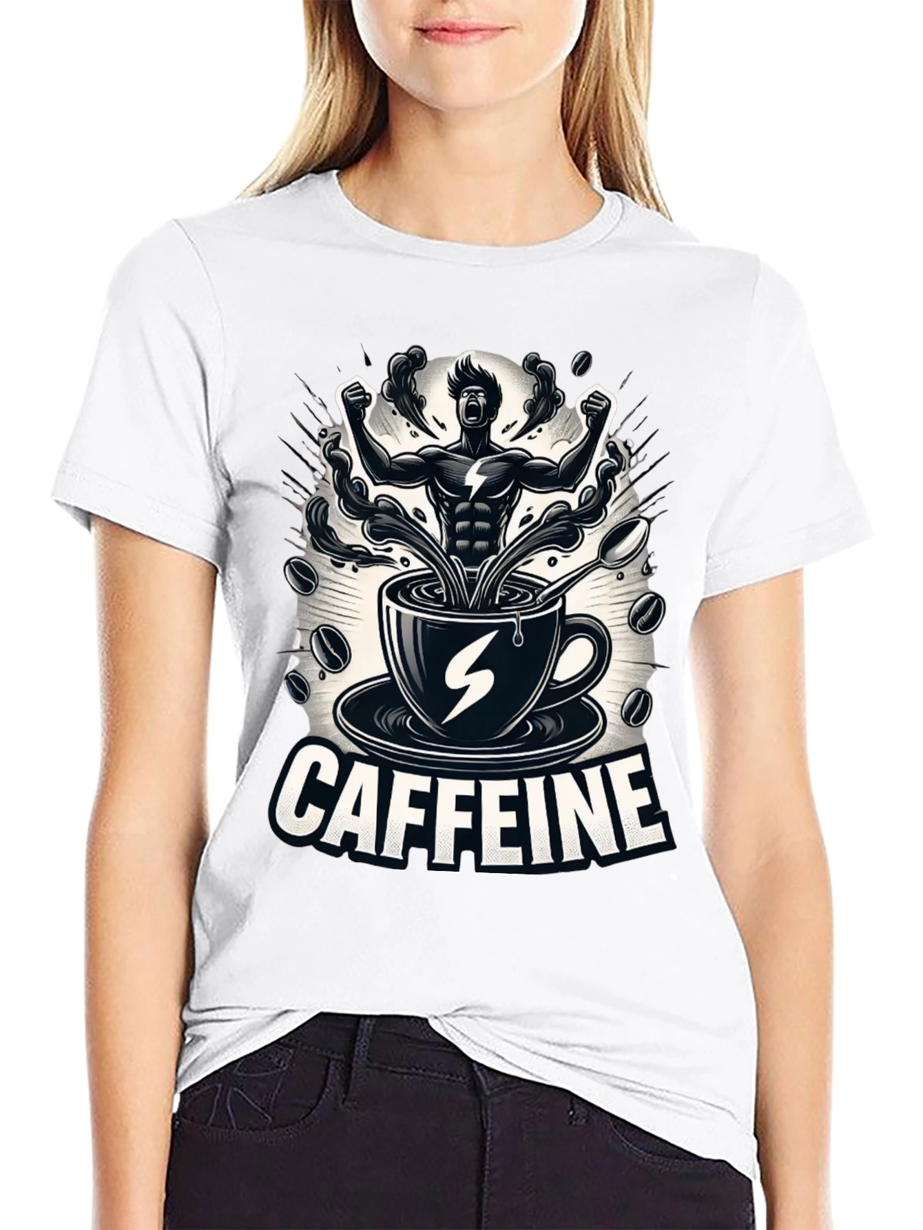 Caffeine Power T-Shirt - Black Graphic Tee