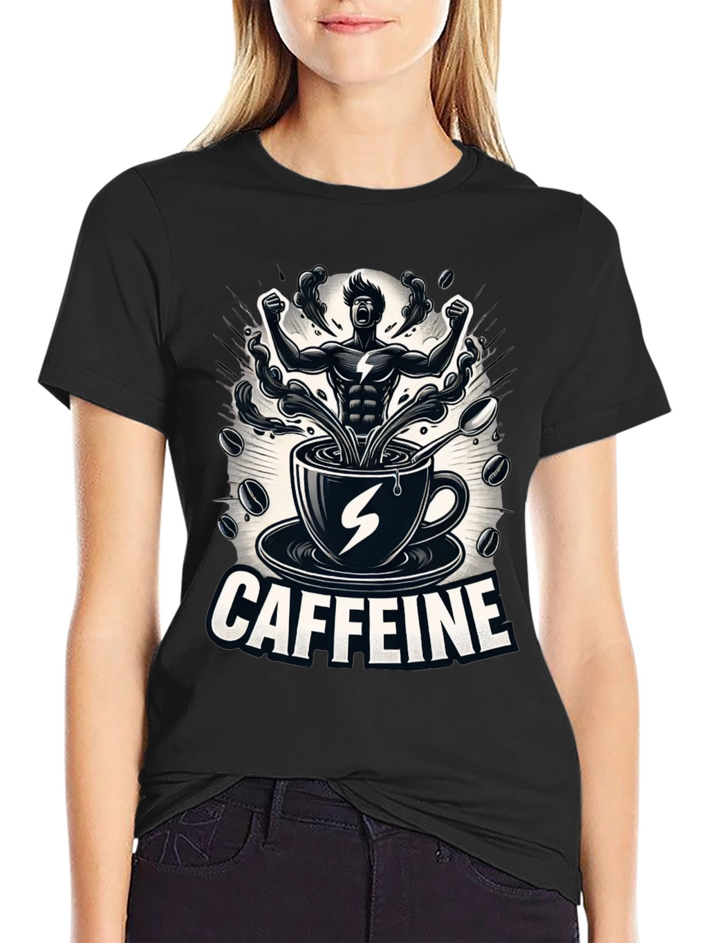 Caffeine Power T-Shirt - Black Graphic Tee