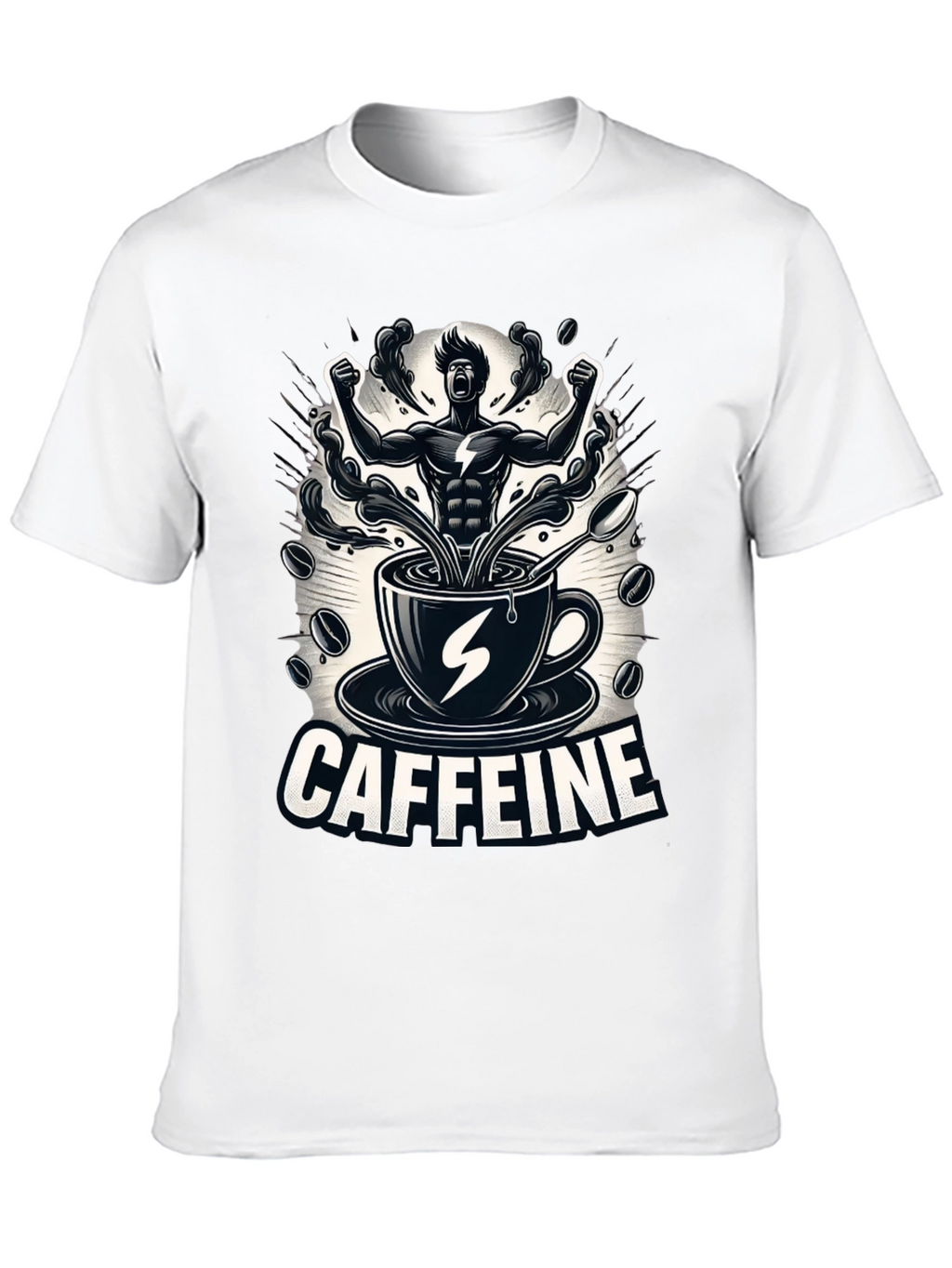 Caffeine Power T-Shirt - Black Graphic Tee