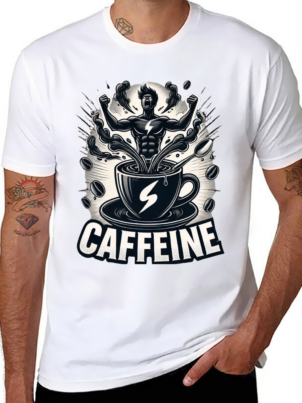 Caffeine Power T-Shirt - Black Graphic Tee