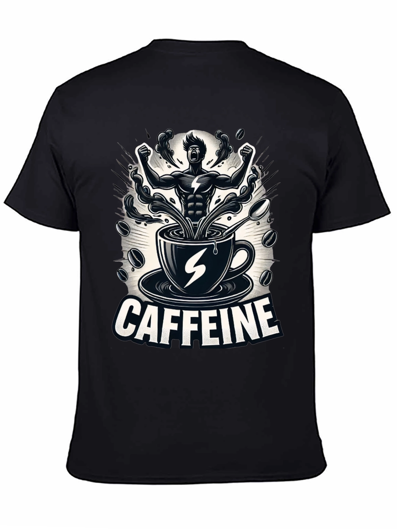 Caffeine Power T-Shirt - Black Graphic Tee