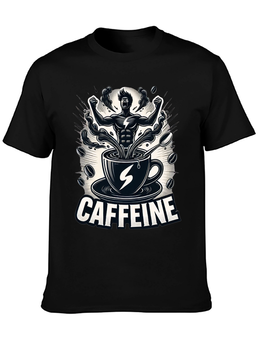 Caffeine Power T-Shirt - Black Graphic Tee