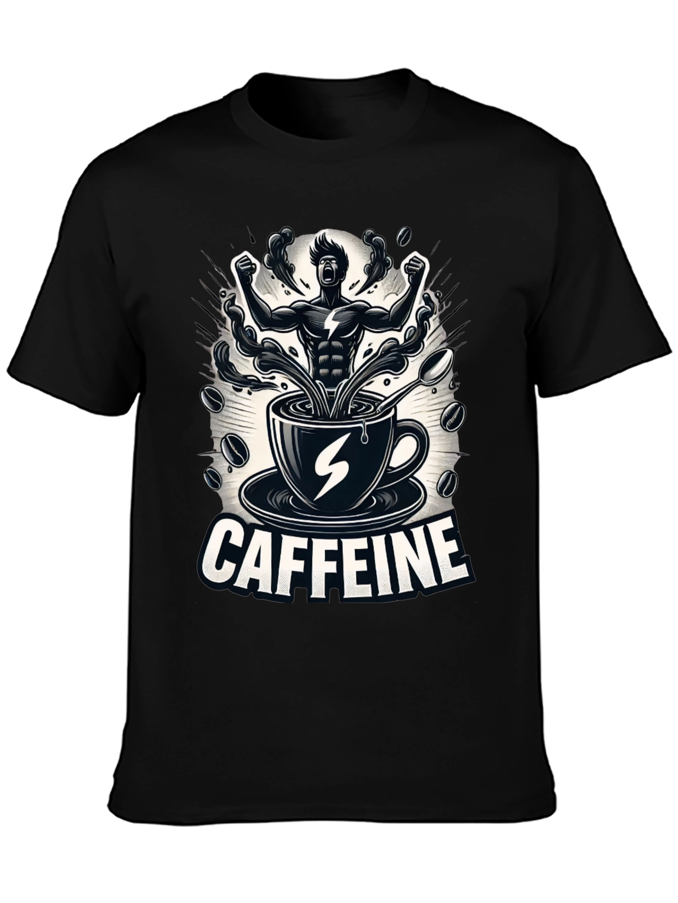 Caffeine Power T-Shirt - Black Graphic Tee