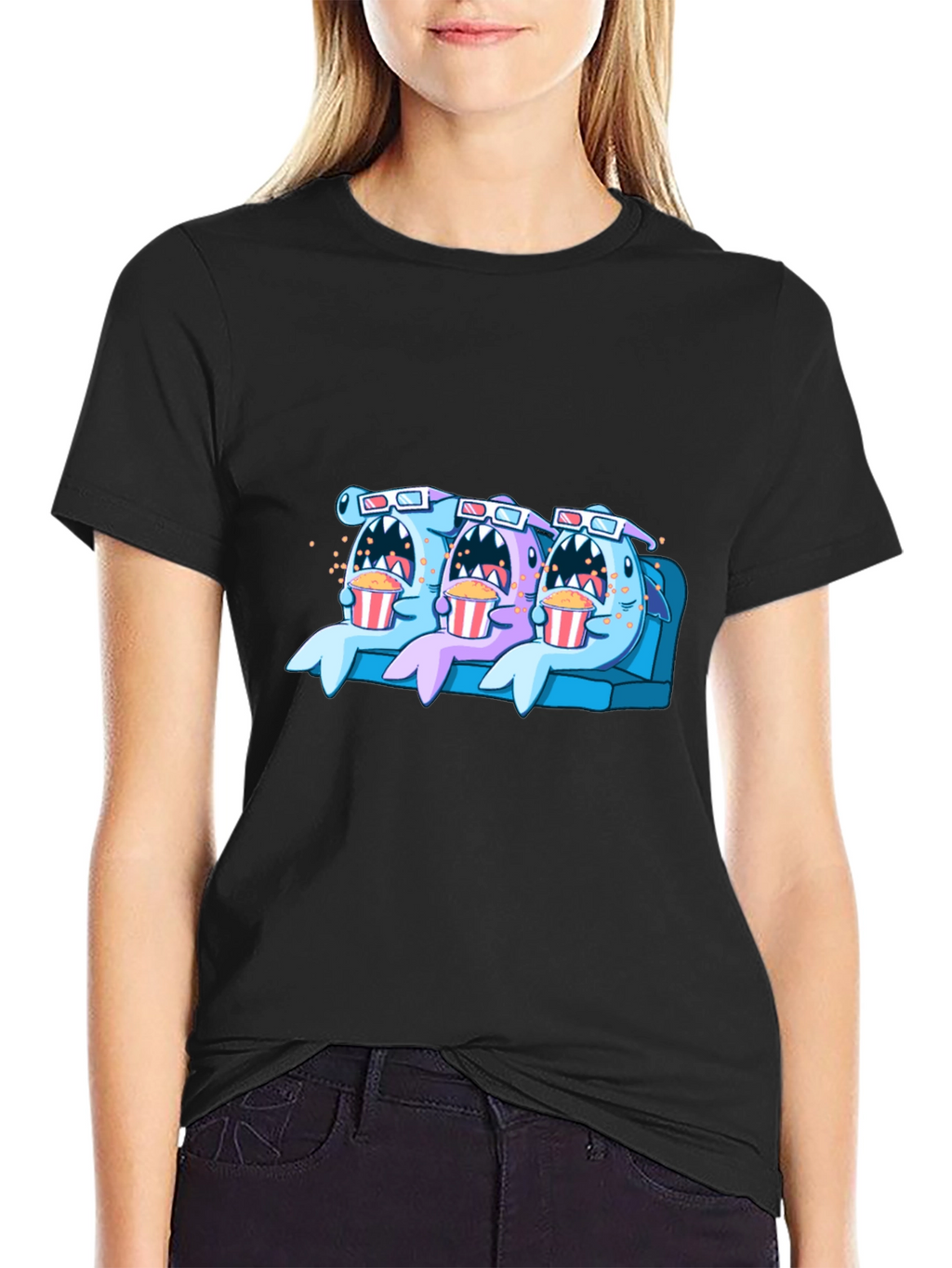 Shark Movie Night Graphic Tee