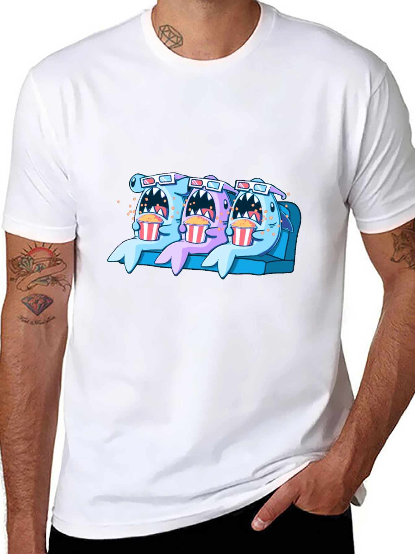 Shark Movie Night Graphic Tee