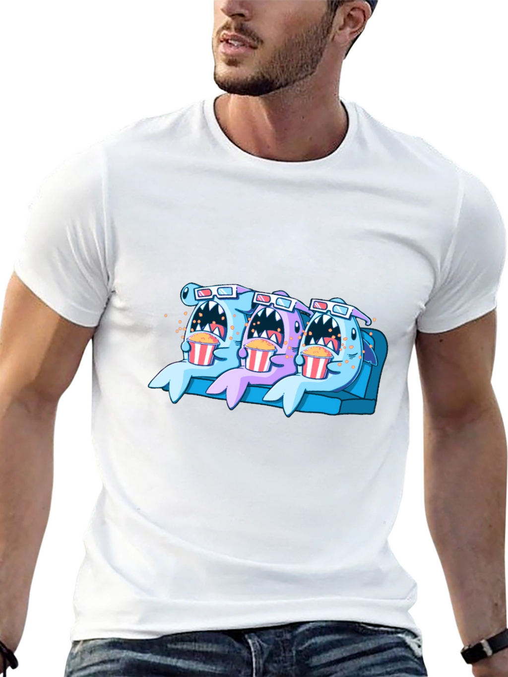 Shark Movie Night Graphic Tee