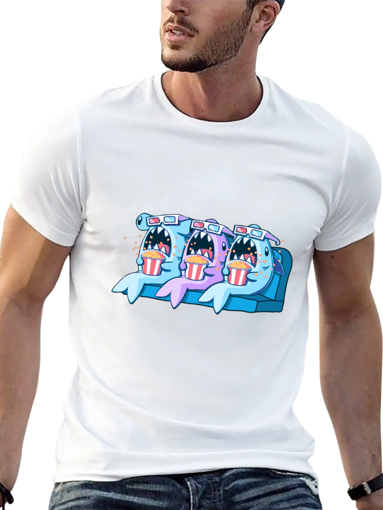 Shark Movie Night Graphic Tee