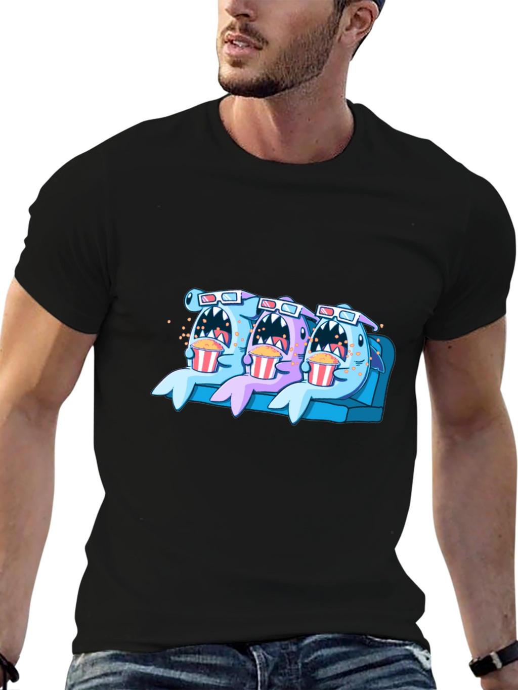 Shark Movie Night Graphic Tee