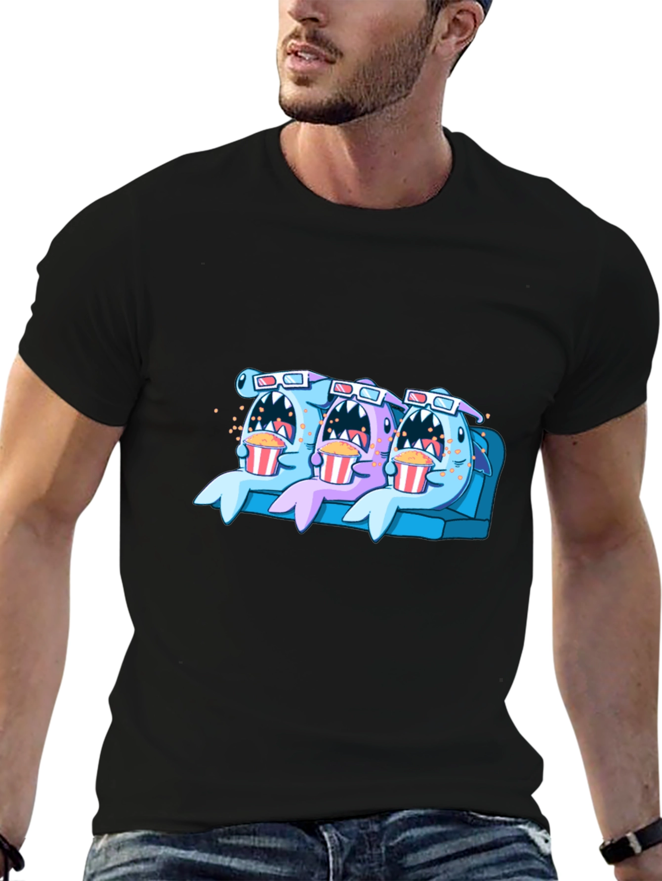 Shark Movie Night Graphic Tee