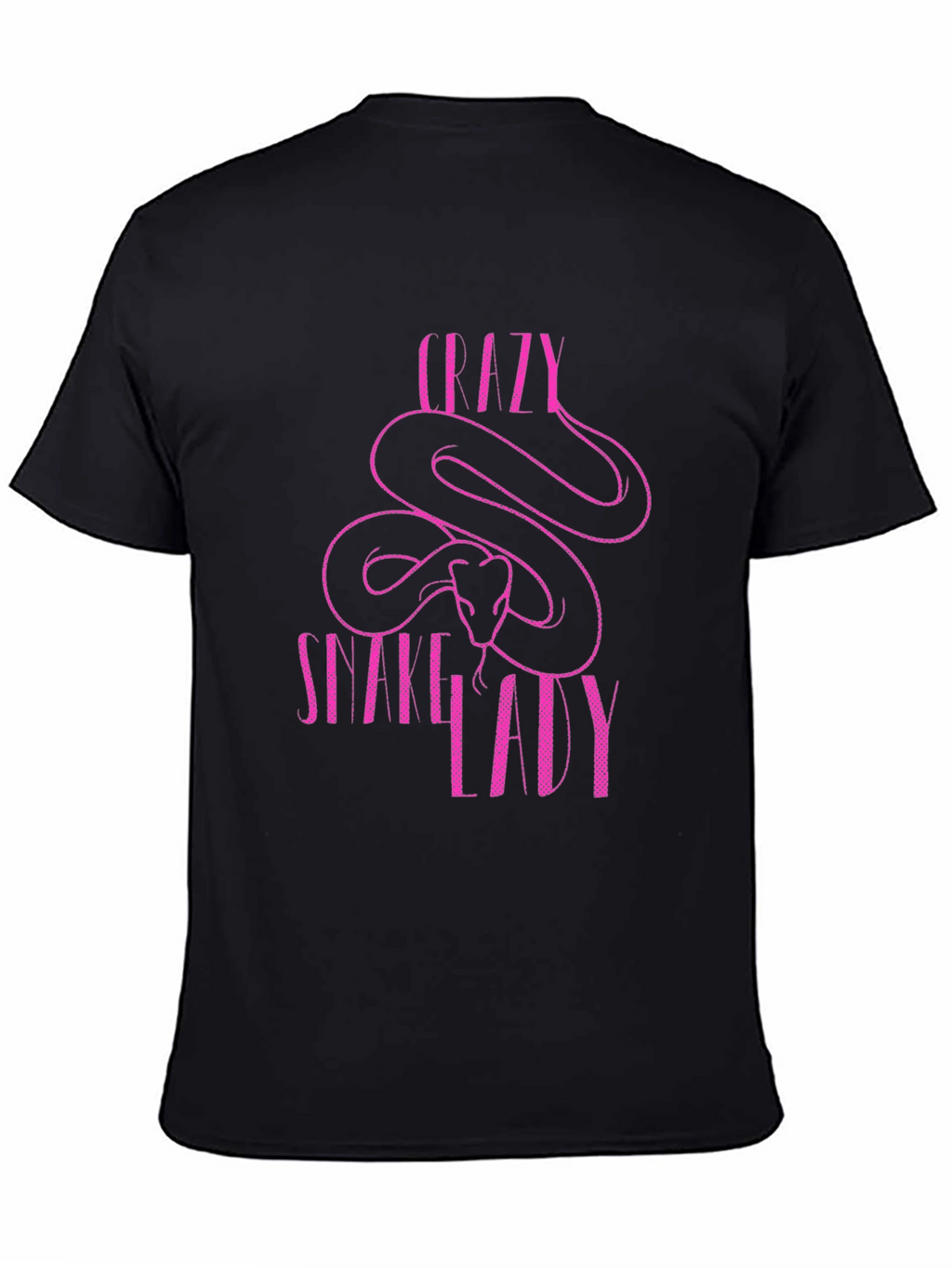 Crazy Snake Lady Graphic T-Shirt - Black