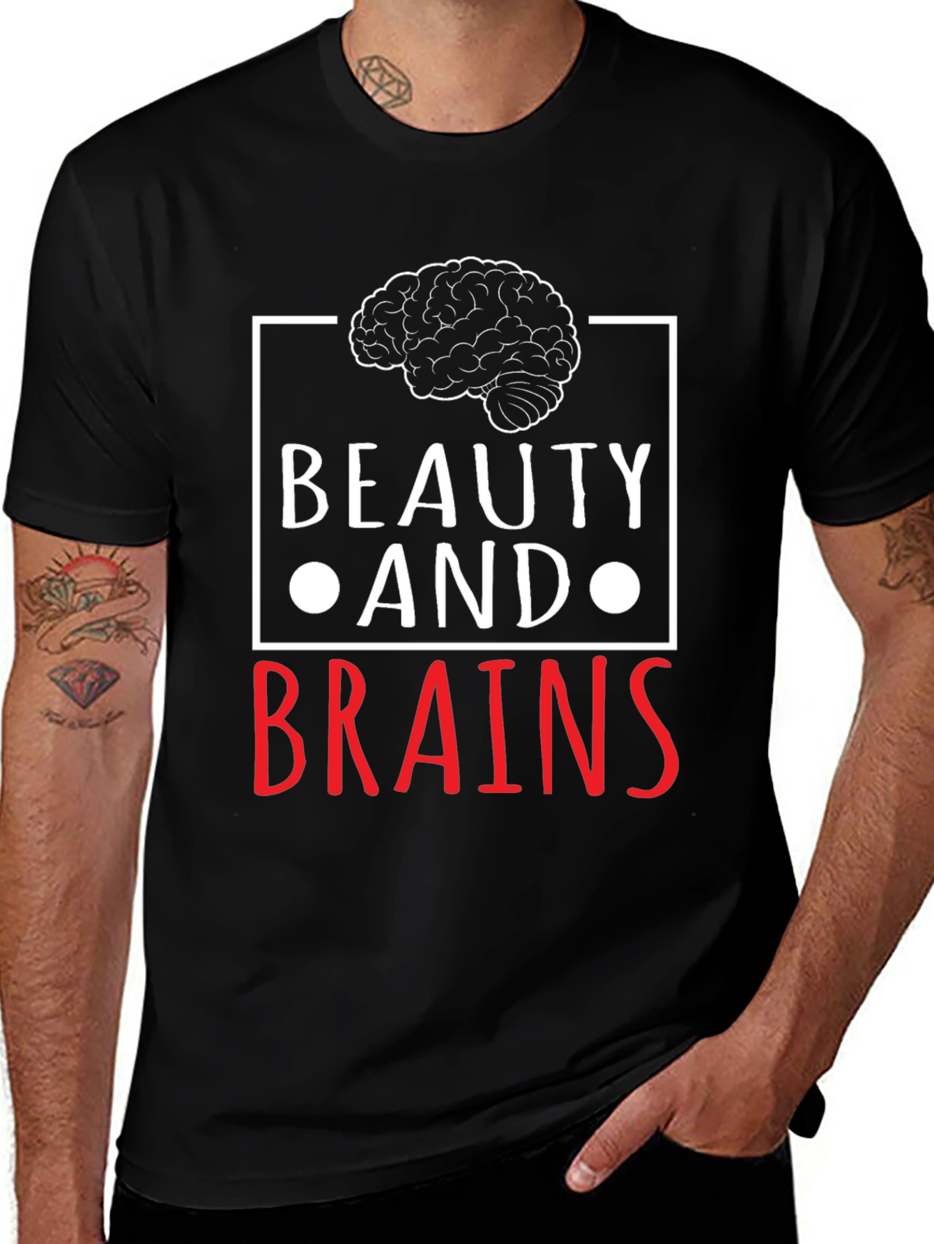 Beauty and Brains Graphic T-Shirt - Unisex