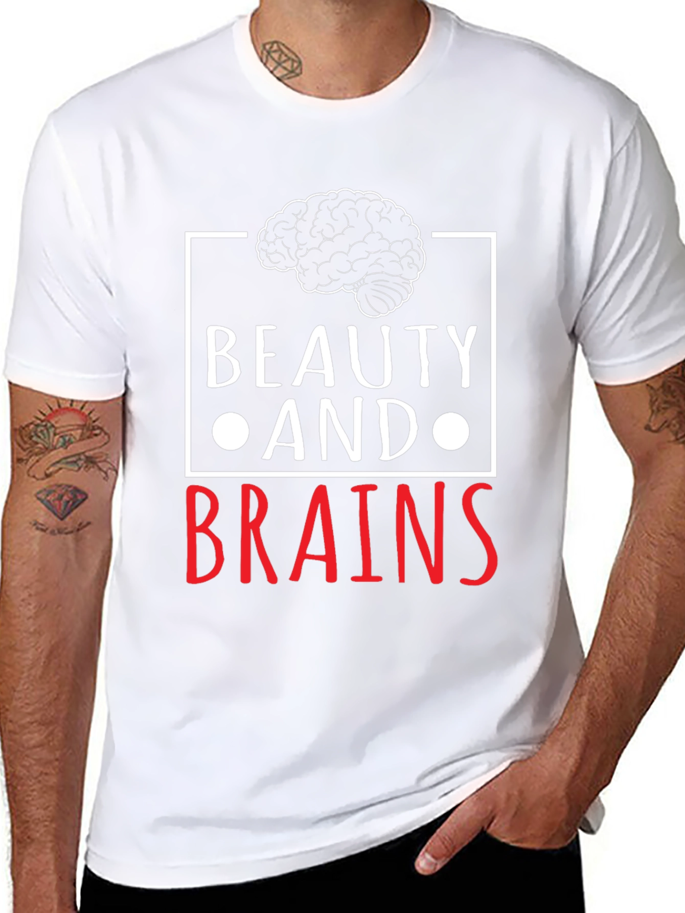 Beauty and Brains Graphic T-Shirt - Unisex