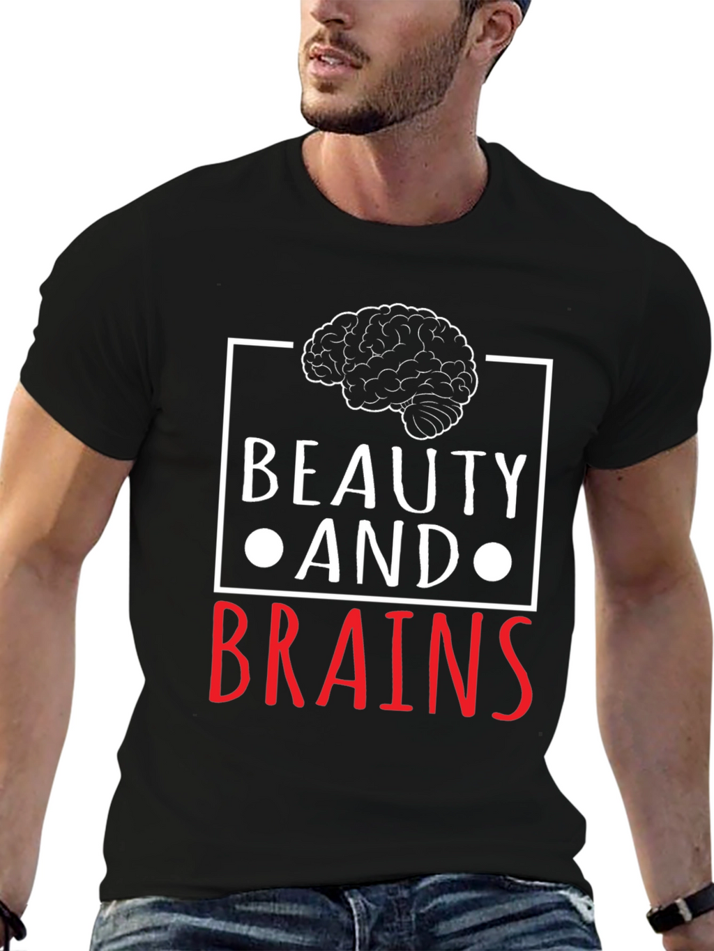 Beauty and Brains Graphic T-Shirt - Unisex