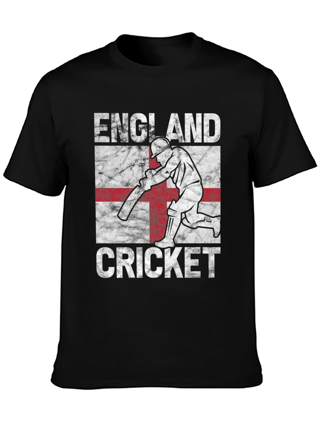 England Cricket T-Shirt - Distressed Flag Design