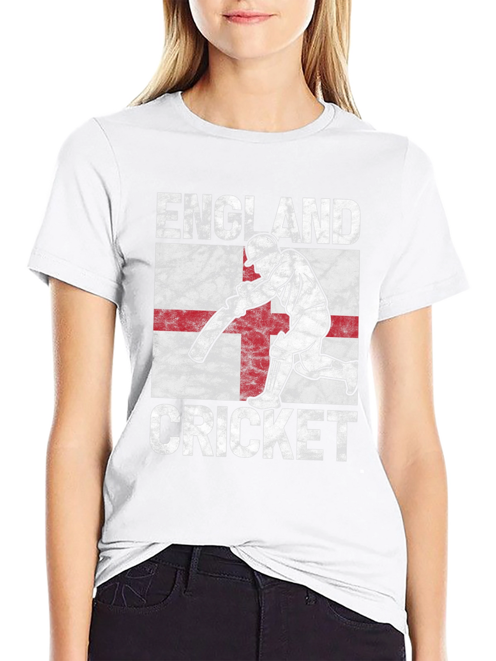 England Cricket T-Shirt - Distressed Flag Design