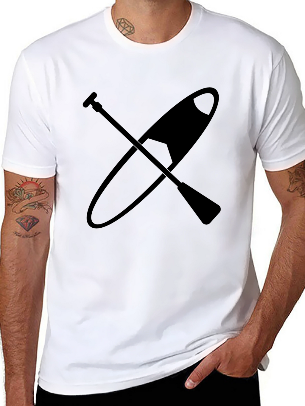 Paddle Board T-Shirt - Black Graphic Tee