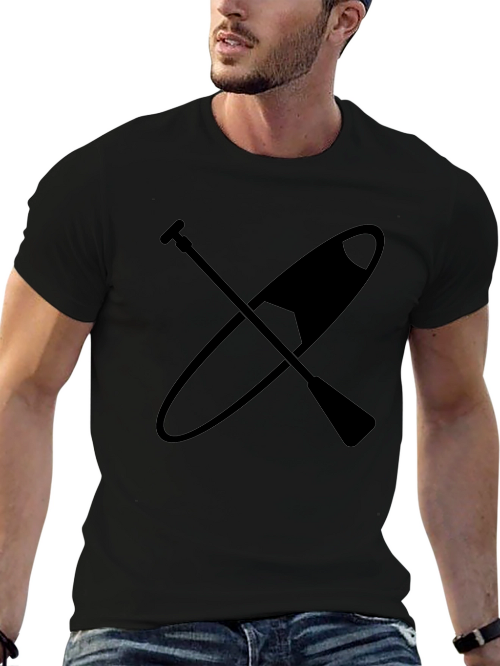 Paddle Board T-Shirt - Black Graphic Tee