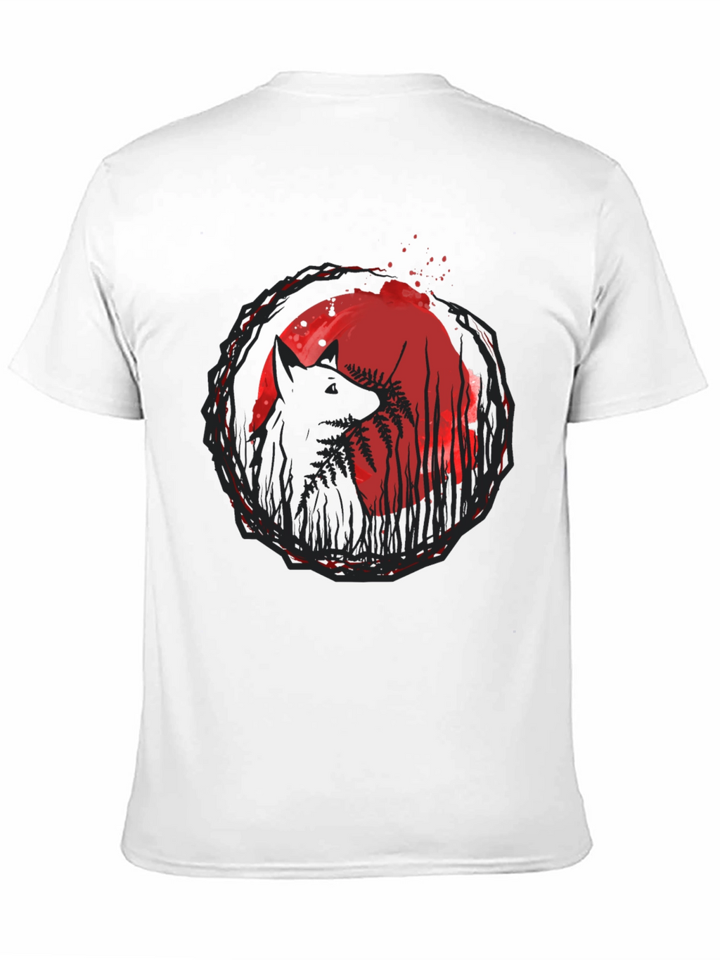 Wolf & Moon Graphic Tee - Trendy Black T-Shirt