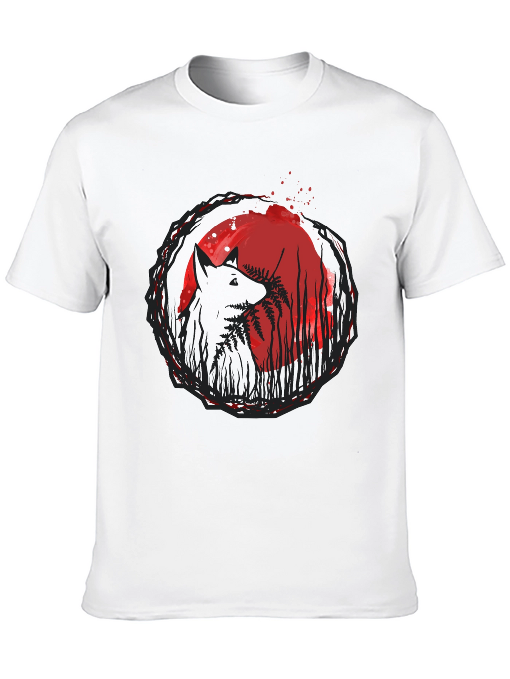 Wolf & Moon Graphic Tee - Trendy Black T-Shirt