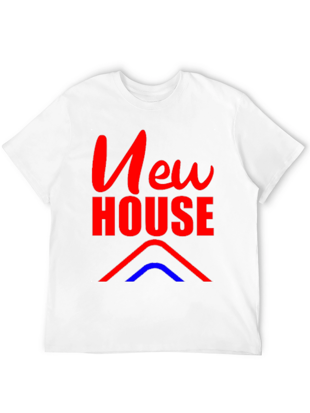 New House Graphic Tee - Black Cotton Blend T-Shirt
